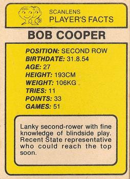 1981 Scanlens #71 Bob Cooper Back